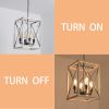 Modern American luxury style square E12 retro chandelier iron 4 bulb white living room chandelier, without bulb