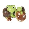 Garden Statue Cute Frog Face Turtles Figurines,Solar Powered Resin Animal Sculpture with 3 Led Lights for Patio,Lawn, Garden Decor