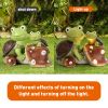 Garden Statue Cute Frog Face Turtles Figurines,Solar Powered Resin Animal Sculpture with 3 Led Lights for Patio,Lawn, Garden Decor