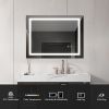 32*24 LED Lighted Bathroom Wall Mounted Mirror with High Lumen Anti-Fog Separately Control Dimmer Function--DK