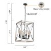 Modern American luxury style square E12 retro chandelier iron 4 bulb white living room chandelier, without bulb