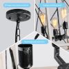 Modern American luxury style square E12 retro chandelier iron 4 bulb white living room chandelier, without bulb