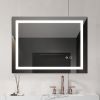 32*24 LED Lighted Bathroom Wall Mounted Mirror with High Lumen Anti-Fog Separately Control Dimmer Function--DK