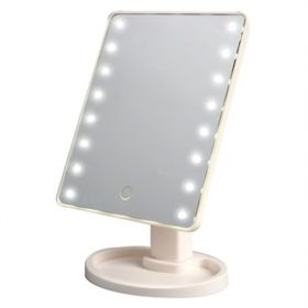 Portable 360 Degree Rotation Touch Induction Tabletop Cosmetic Mirror (Option: White 16 lights)